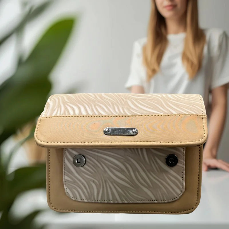 Luxury Women’s Shoulder Bag in Beige Faux Leather for Casual, Work, and Formal Use Elegant faux leather shoulder bag