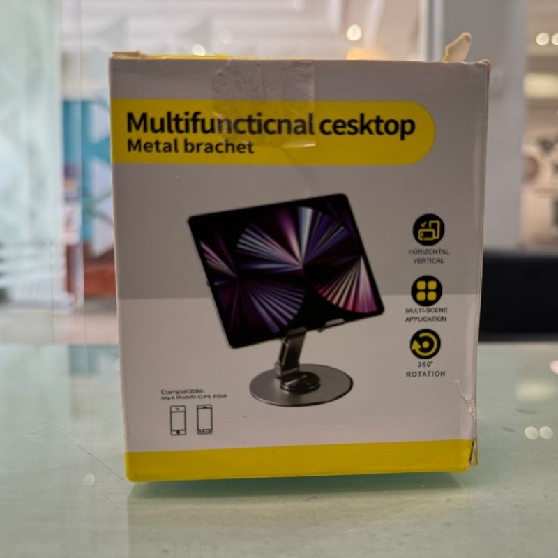 Multi-Angle 360° Rotating Metal Phone & Tablet Stand | Foldable, Universal & Elegant Smart Metal Stand