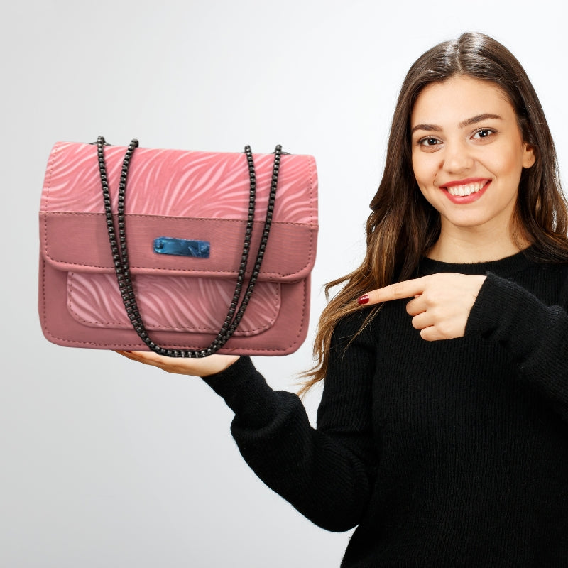 Luxury Women’s Shoulder Bag in Pink Faux Leather for Casual, Work, and Formal Use Elegant faux leather shoulder bag