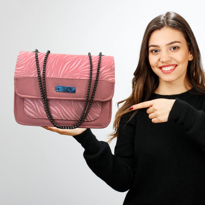 Luxury Women’s Shoulder Bag in Pink Faux Leather for Casual, Work, and Formal Use Elegant faux leather shoulder bag